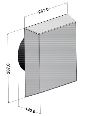 GRILLE DE VENTILATION + CACHE NOIRE 360 x 135 mm
